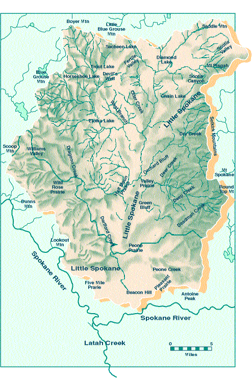Map of Little Spokane Watershed